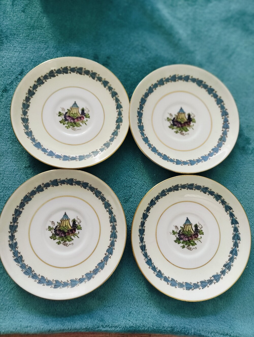 Vintage Wedgwood "Appledore" Bone China Saucers - Pattern W3257 - Set of 4
